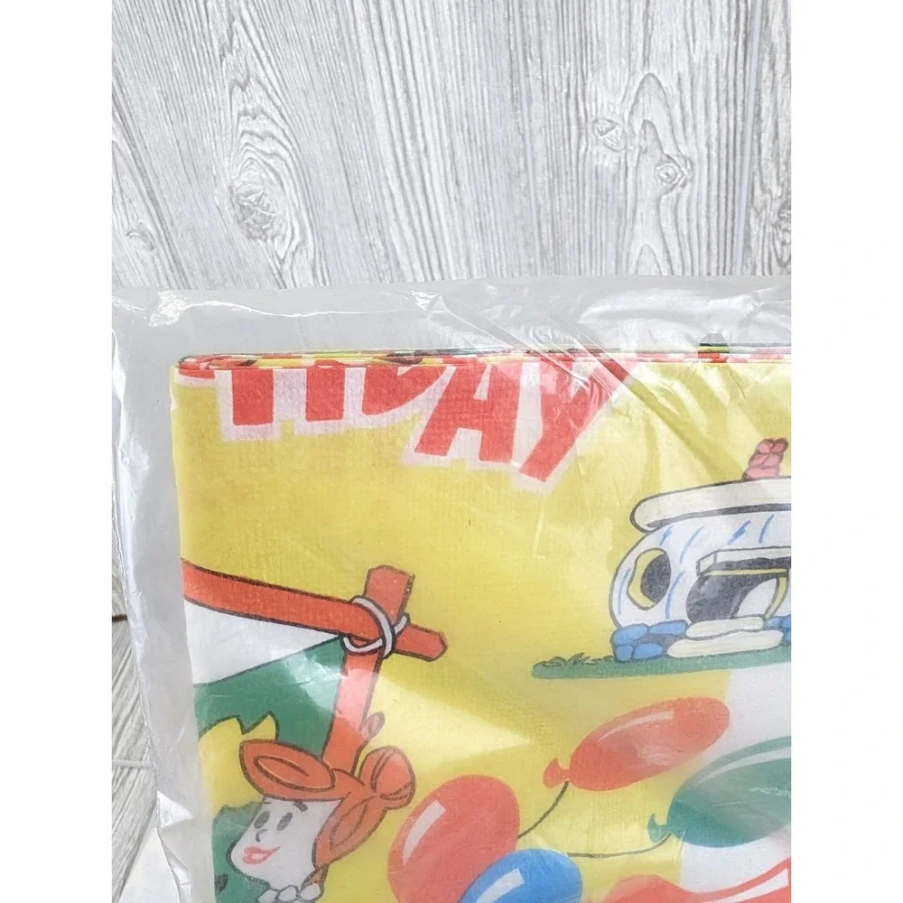 Vintage The FLINTSTONES Happy Birthday Table Cloth FUTURA 52 X 96 Disposable